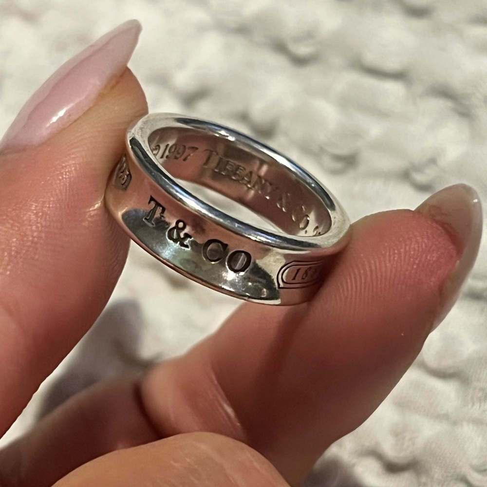 Authentic Tiffany & Co 1837 Band Ring 925 Solid Sterling Silver